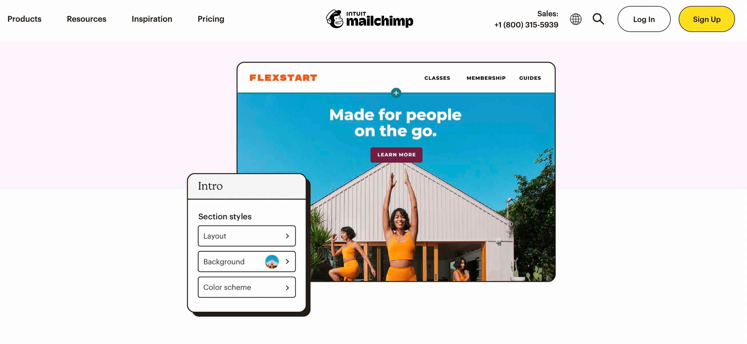 منشئ مواقع الويب المجاني ، MailChimp هو متجرك الشامل لجميع الأشياء التسويقية ، بما في ذلك بناء موقع الويب الأساسي المجاني الخاص بك.
