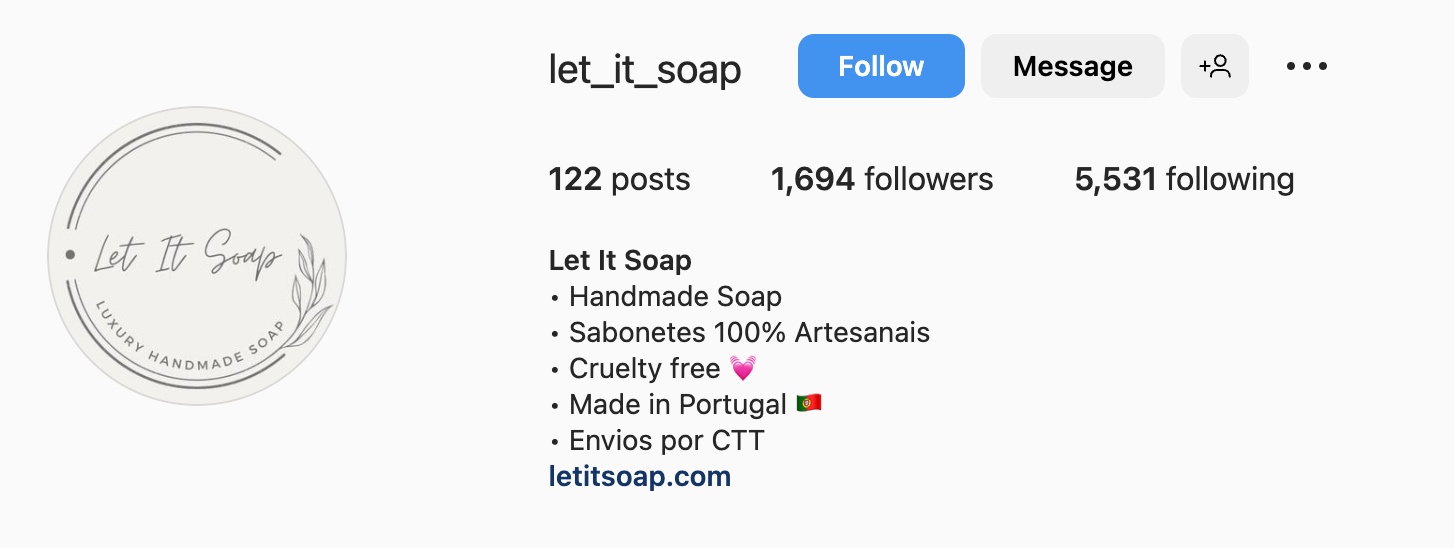 Good Instagram bio ideas for DYI shops, let it soap