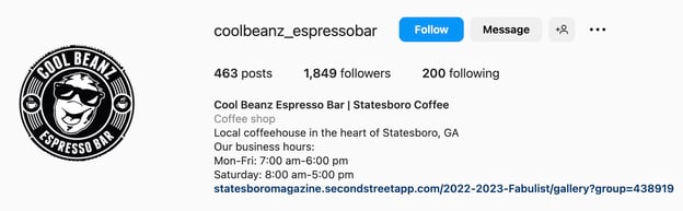 レストランやコーヒー ショップ、クール ビーンズの Instagram バイオ アイデア