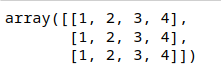 Code output for array a1