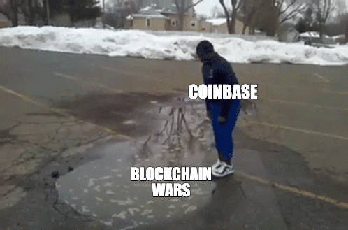 guerras de blockchain de coinbase