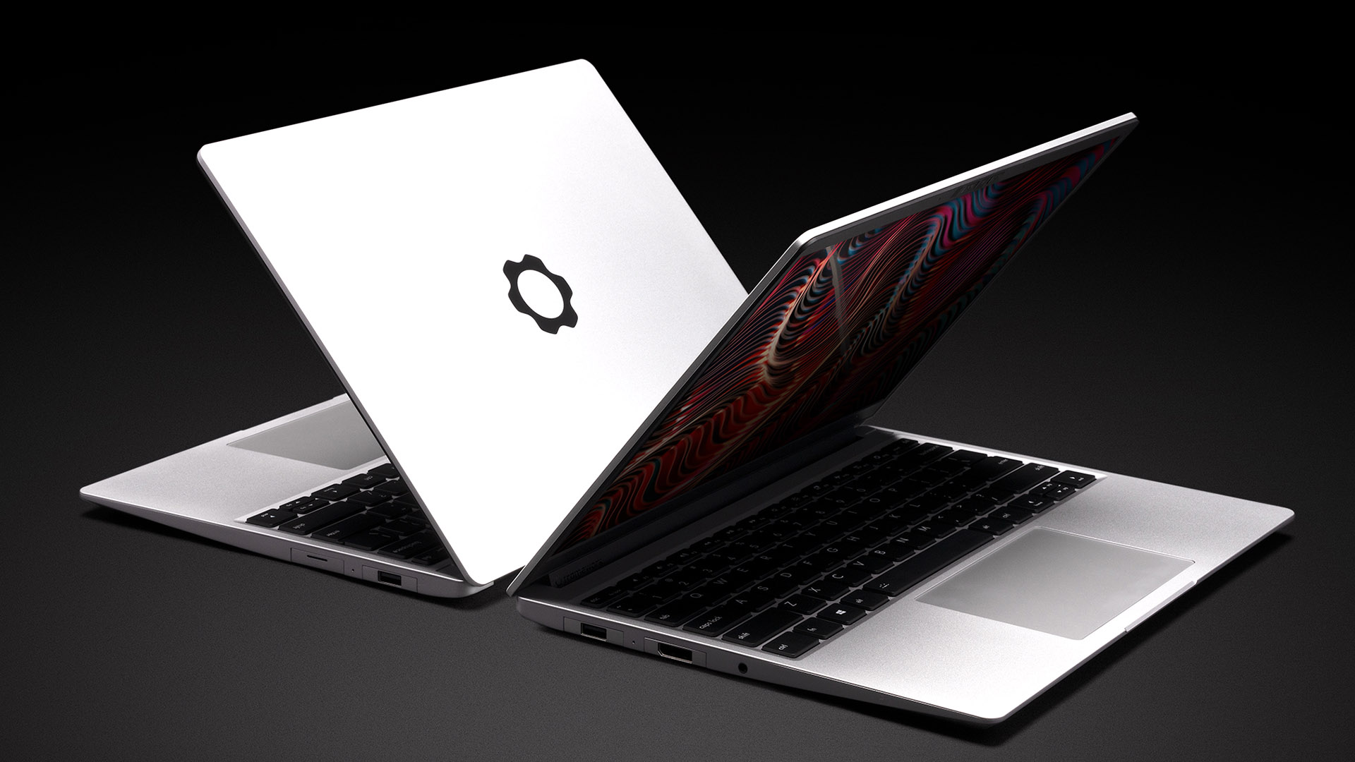 Framework laptop 13 on black background