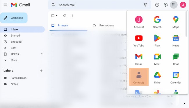 Ejemplo de cómo hacer un grupo en Gmail: Contactos de Google