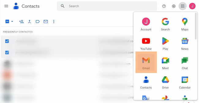 Ejemplo de cómo hacer un grupo en Gmail: Ir a Gmail