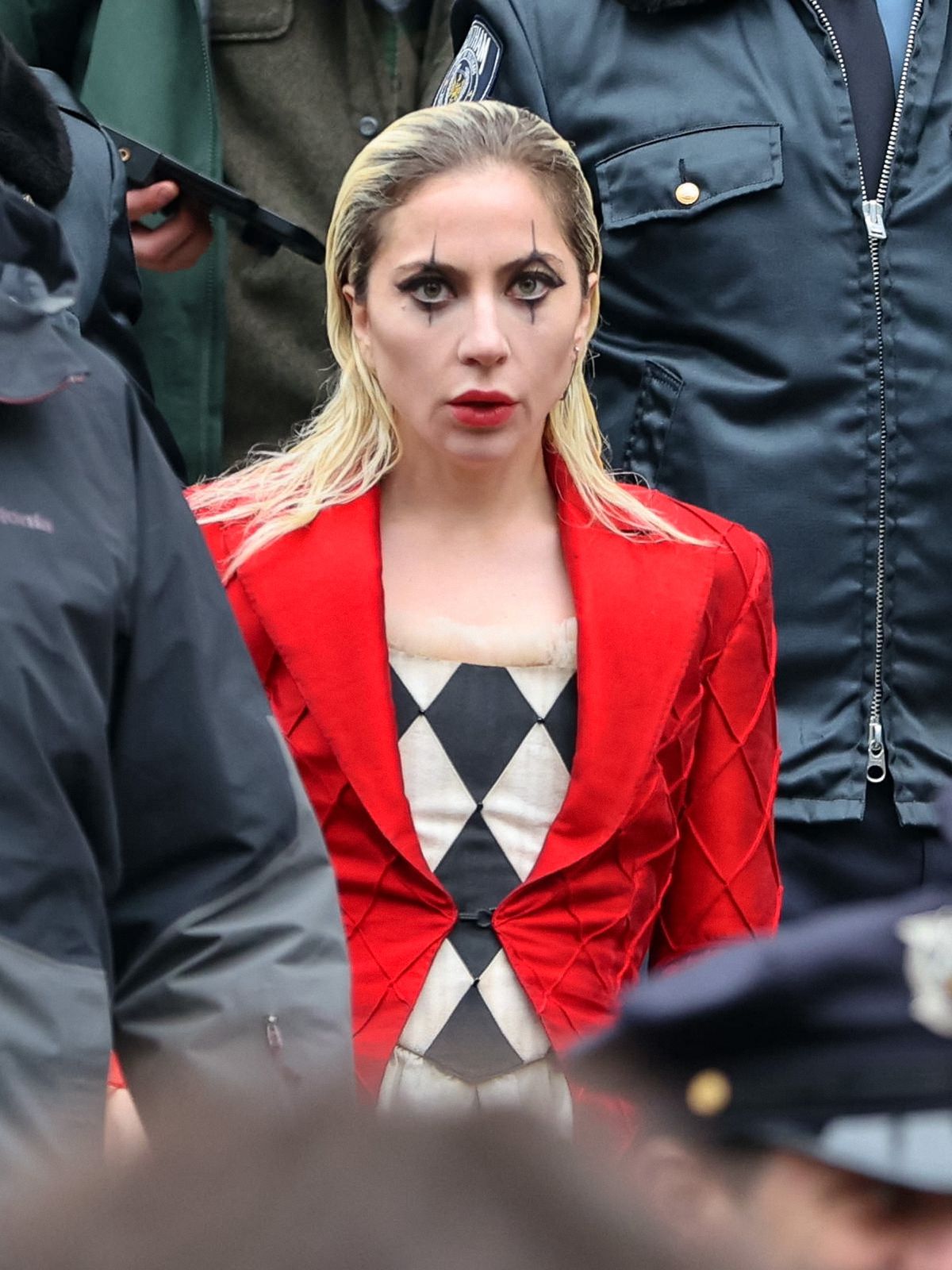 Lady Gaga is te zien op de filmset van de 'Joker: Folie a Deux' op 25 maart 2023