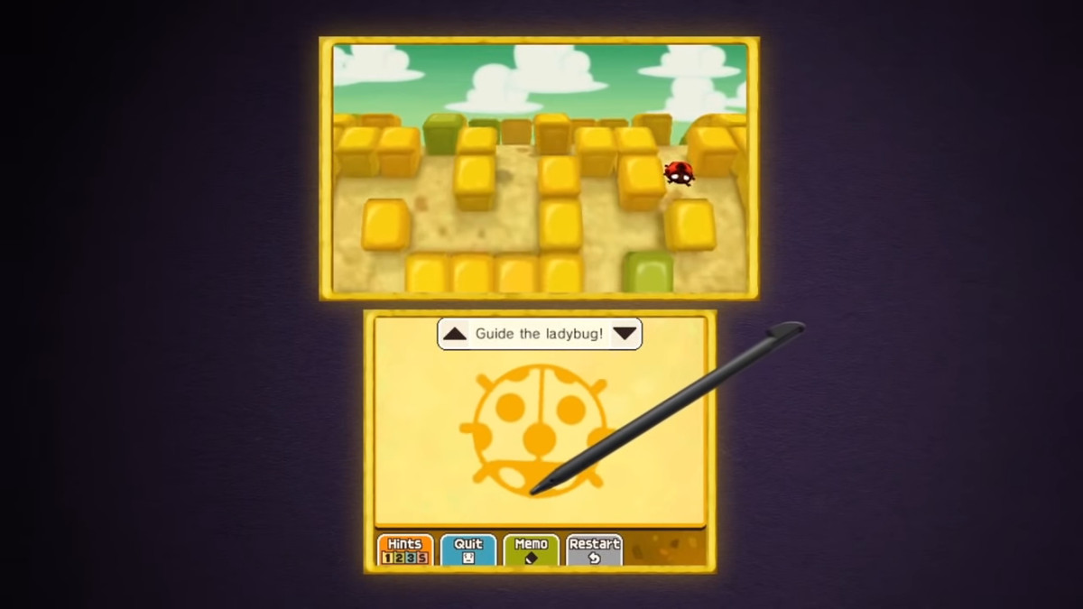 A ladybug puzzle in Professor Layton and the Miracle Mask