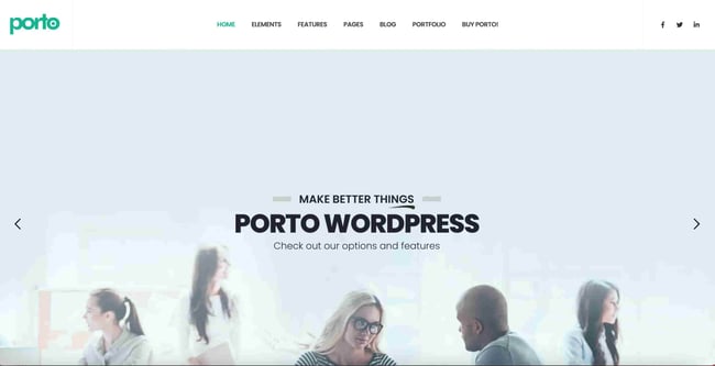 Porto Best WordPress Themes Homepage Demoseite