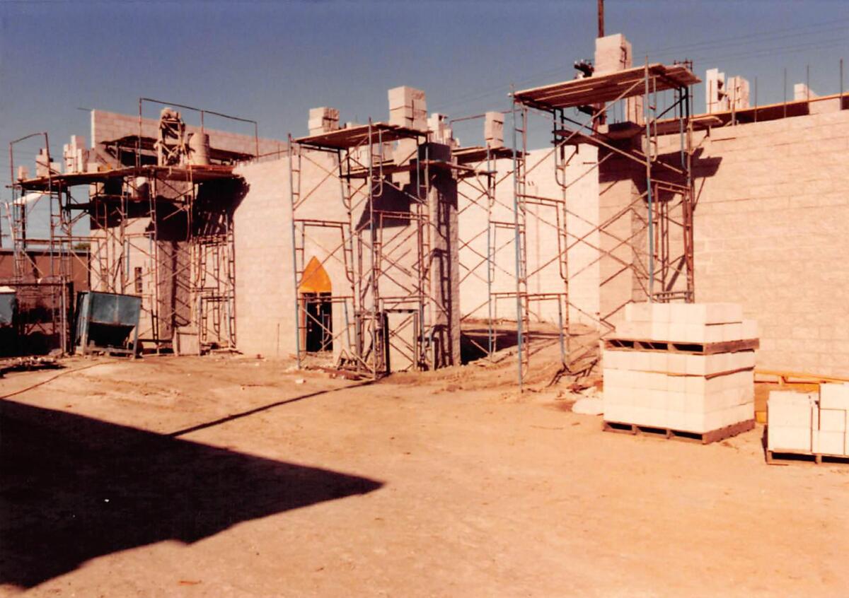 A snapshot taken during the construction of one of the Burbank castles
