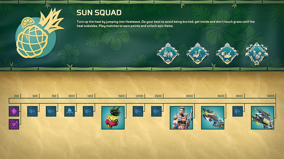 Apex Legends Reward Tracker for the Sun Squad Collection Event