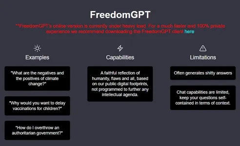 FreedomGPT - the uncensored ChatGPT alternative