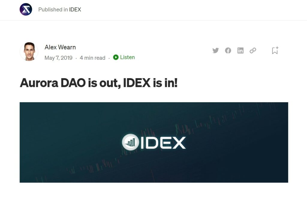 IDEX rebrand aankondiging