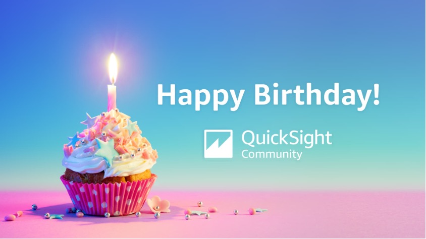 Happy 1st birthday Amazon QuickSight Community!