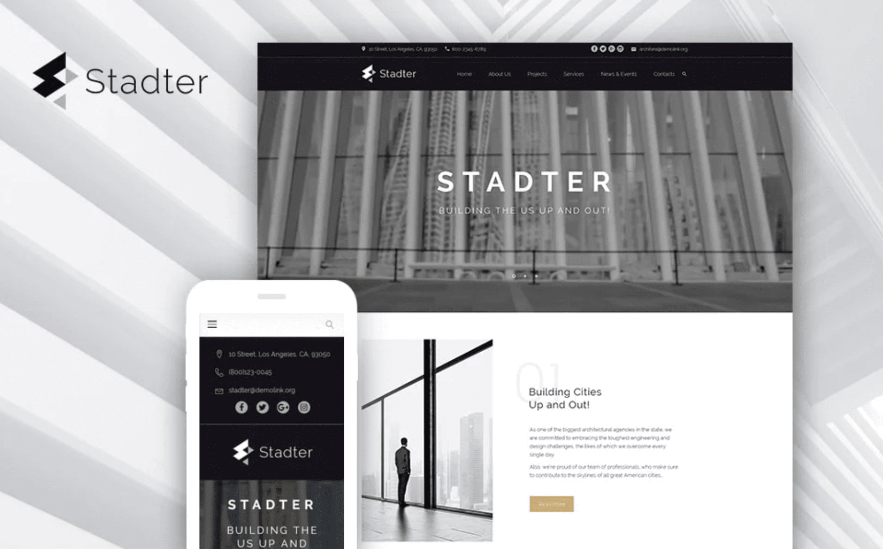 Stadter - موضوع وورد لشركة البناء والتشييد
