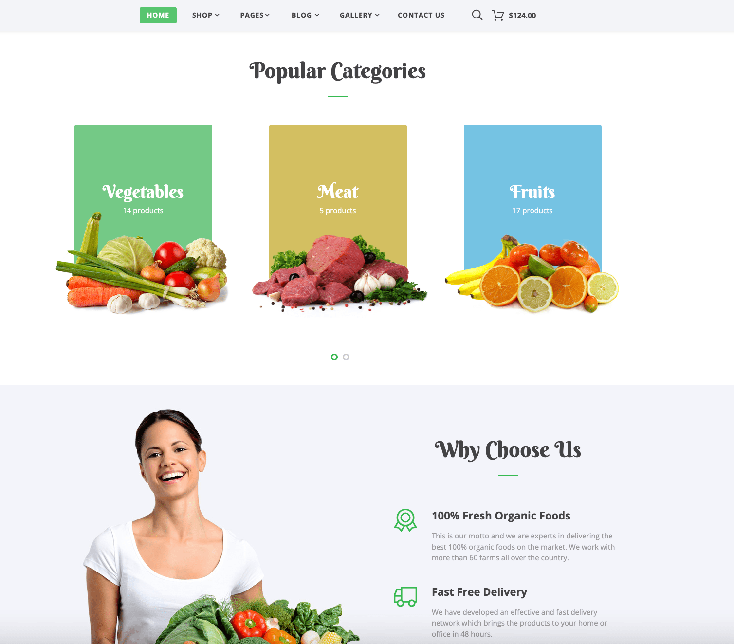 Granja orgánica: plantilla de sitio web receptivo de alimentos orgánicos