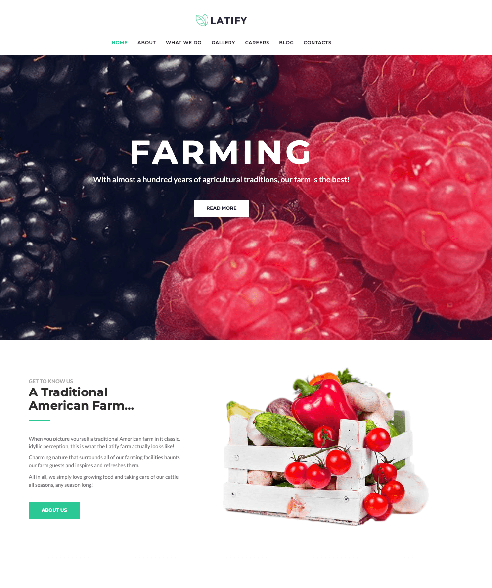 Latify — Tema de WordPress con capacidad de respuesta para la agricultura y la agricultura
