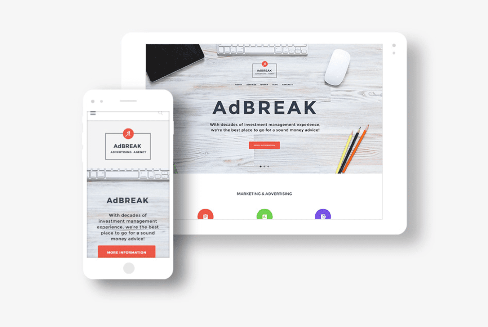 AdBreak — Tema de WordPress para agencias de publicidad