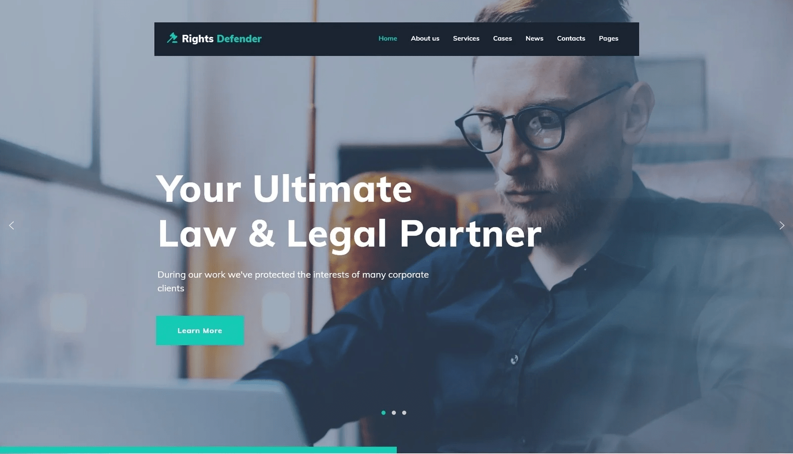 Defensor de derechos — Tema de WordPress para empresa de abogados