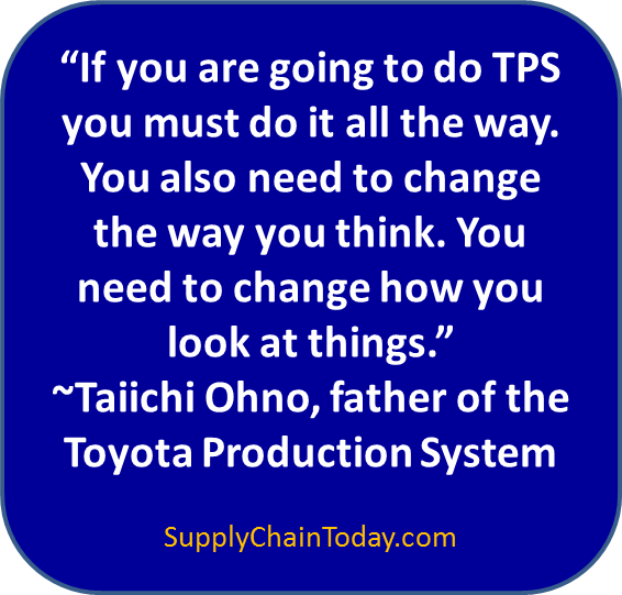 Taiicho Ohno Toyota Production System TPS supply chain-citaat