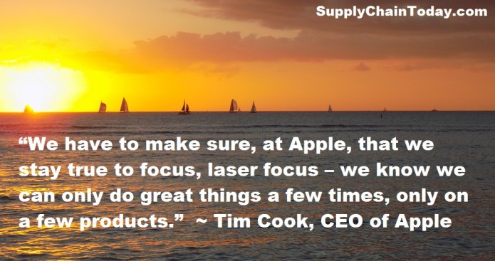 Citaat van Tim Cook, CEO van Apple Supply Chain