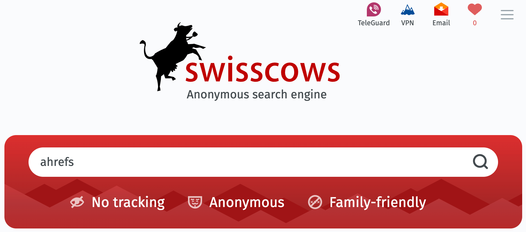 Buscando "ahrefs" en Swisscows
