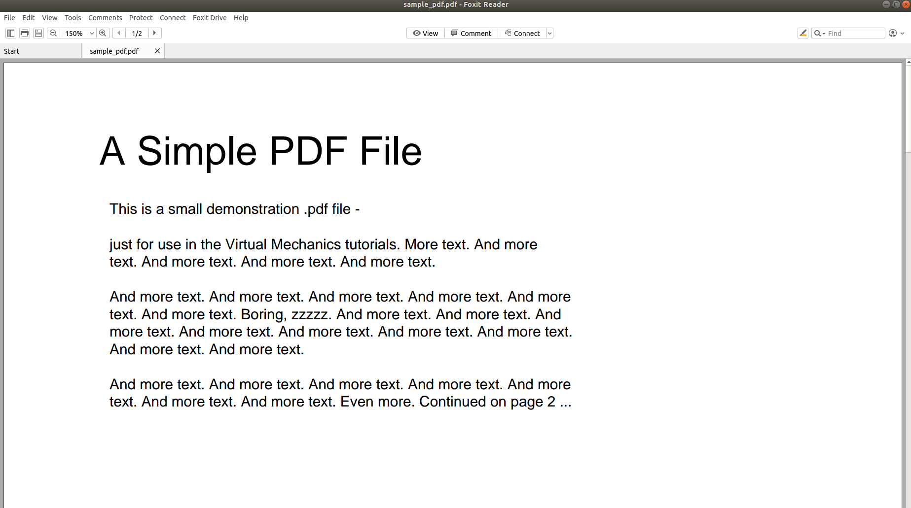 Captura de pantalla de un documento PDF simple