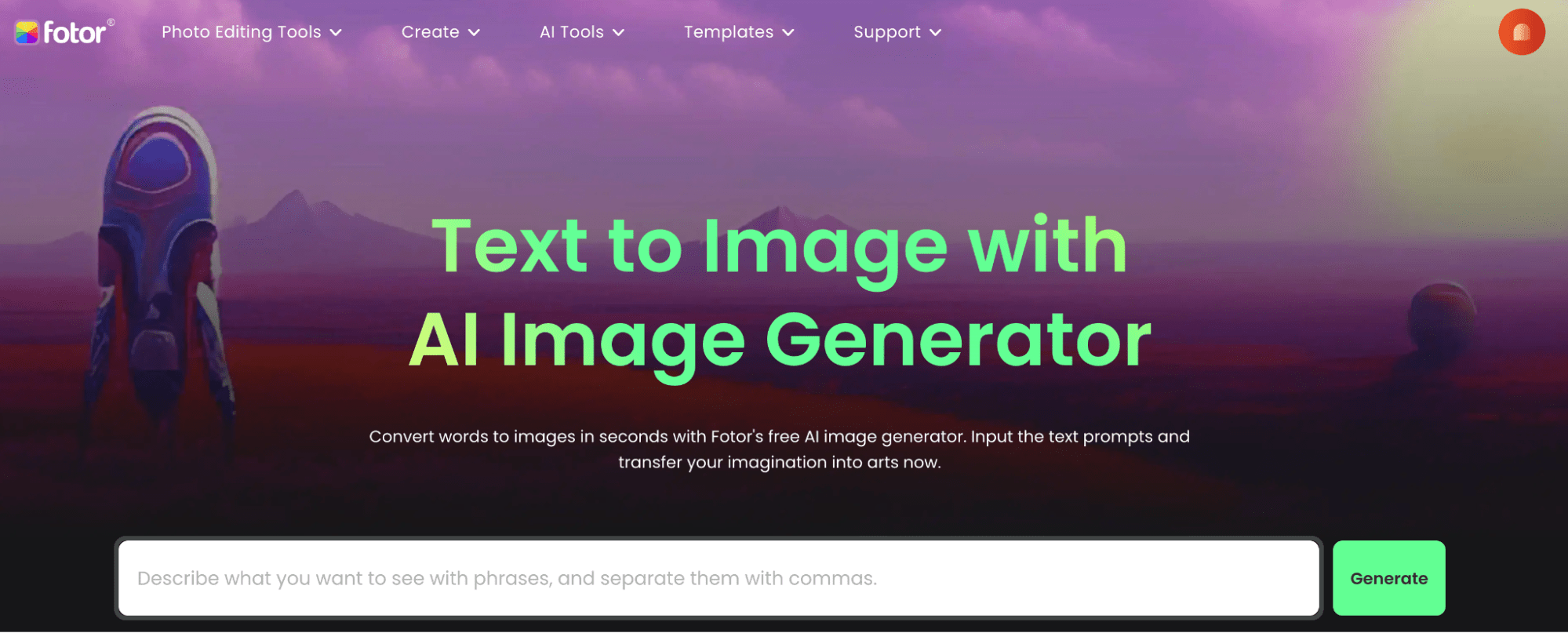 Generador de imágenes AI de Fotor