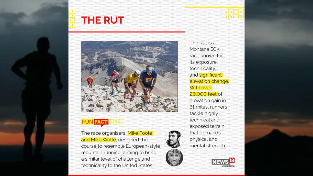 The Rut is a Montana 50K race known for its exposure, technicality, and significant elevation change. With over 20,000 feet of elevation gain in 31 miles, runners tackle highly technical and exposed terrain that demands physical and mental strength. (Image: News18 Creative)