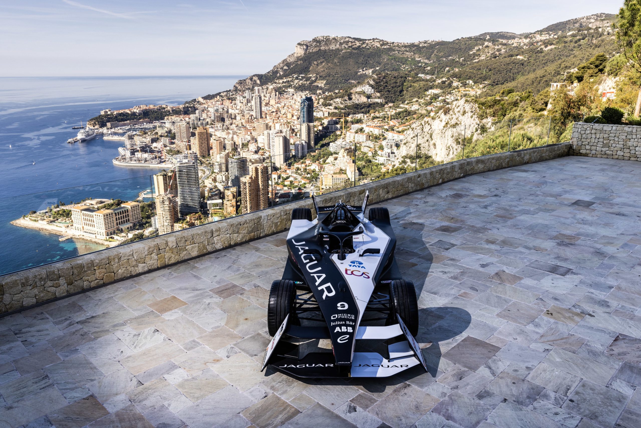 Monaco and Jaguar Formula E car