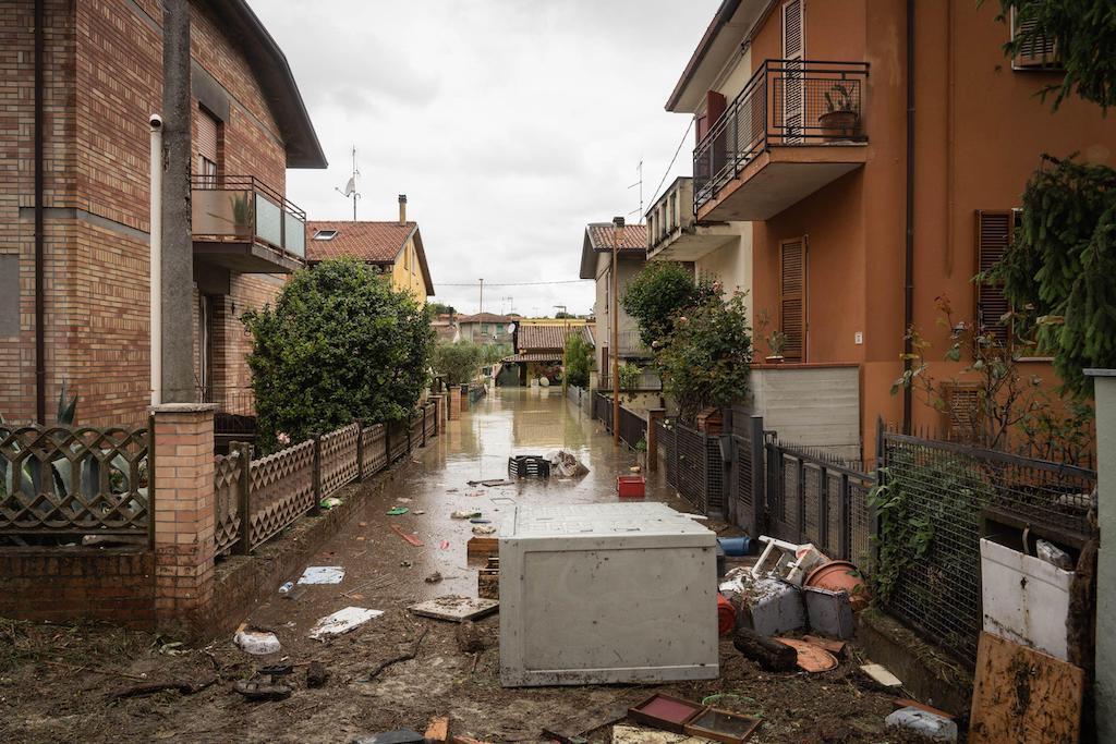 Damage after heavy floods in Cesena, Italy, 17 May 2023.