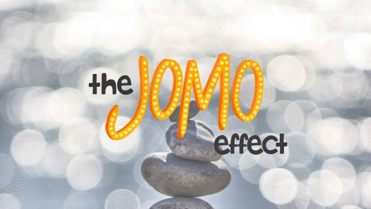 a picture of the JOMO effect logo, the mental health NFT collection
