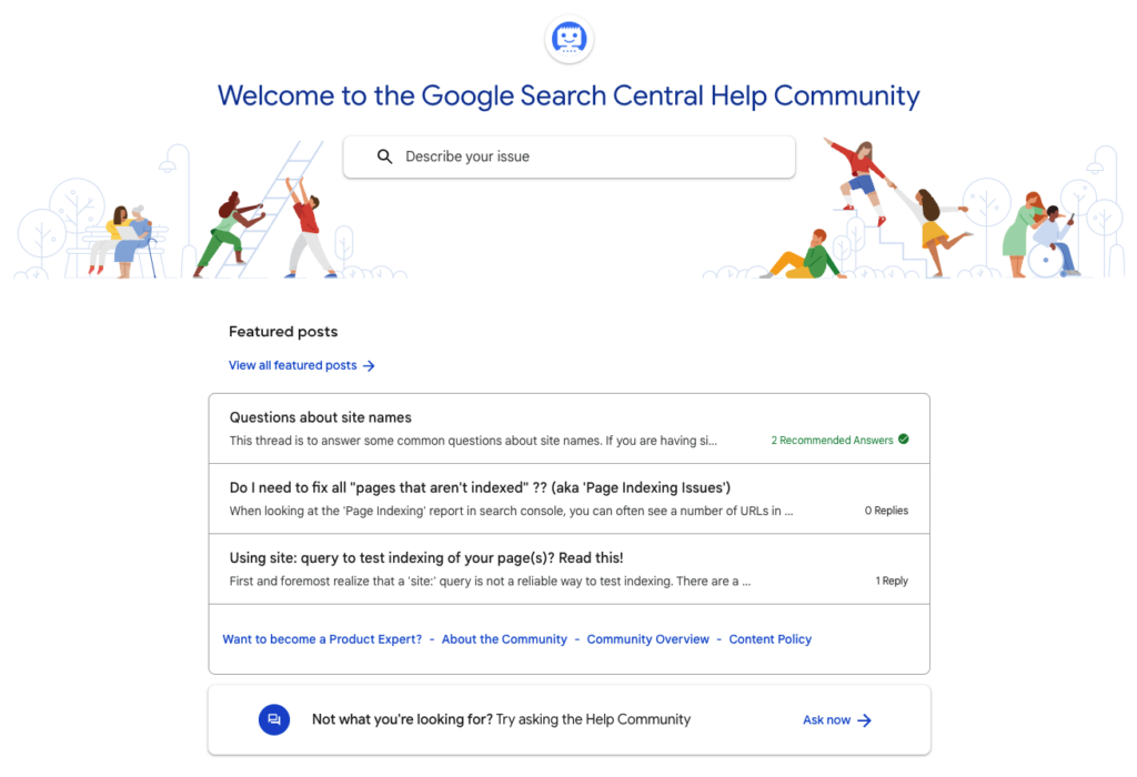 SEO가 되는 방법: Google 검색 센터 도움말 커뮤니티에 참여하세요.