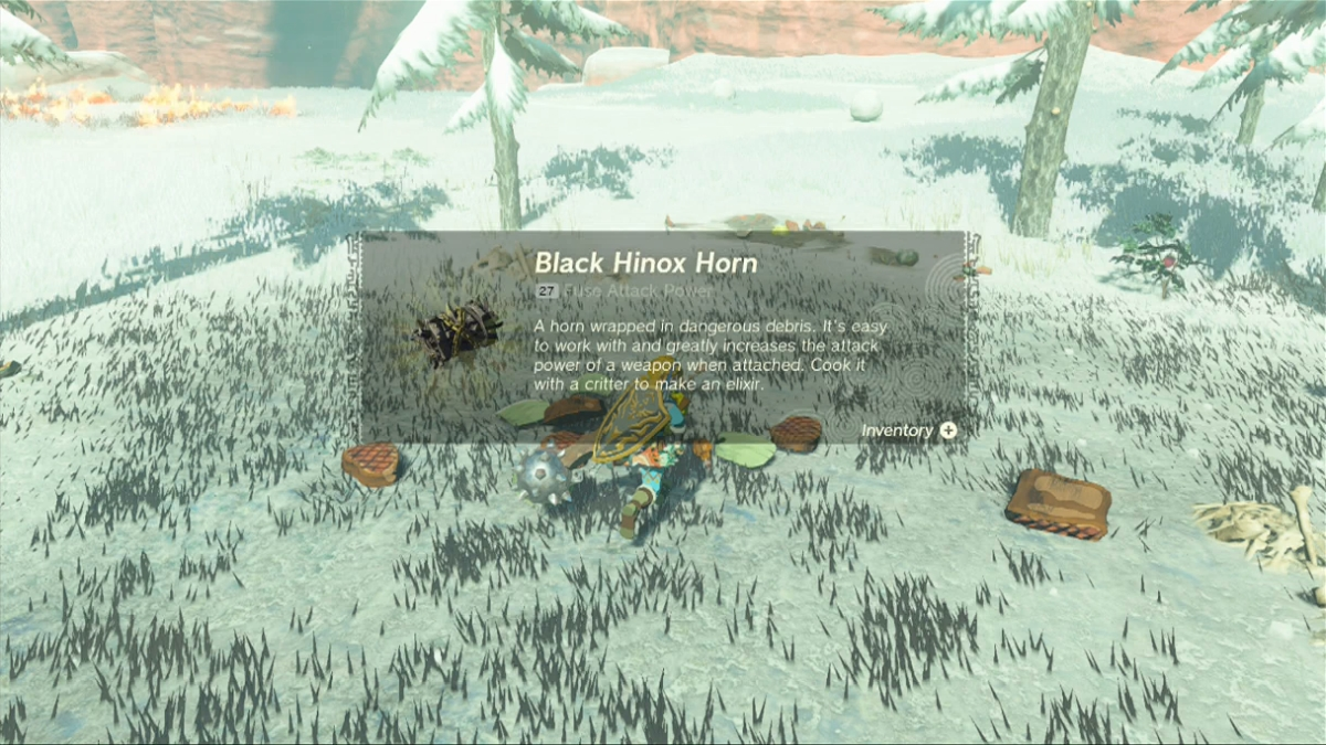 Totk Black Hinox Hunting Guts Horn Teennagels