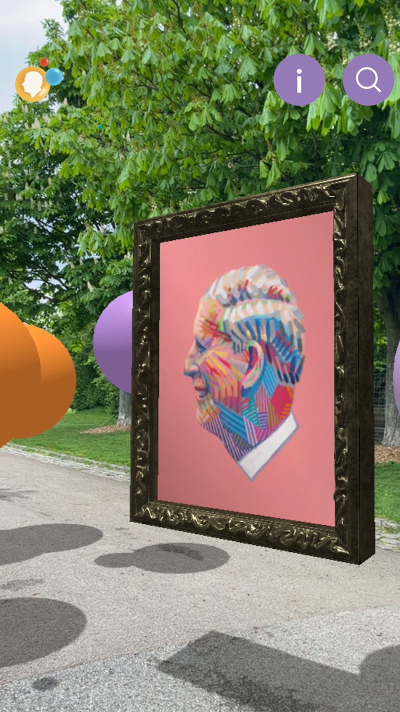 Image en réalité augmentée du portrait du roi Charles