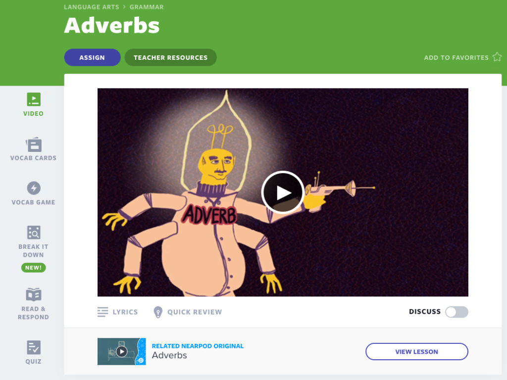 Adverb words video lesson