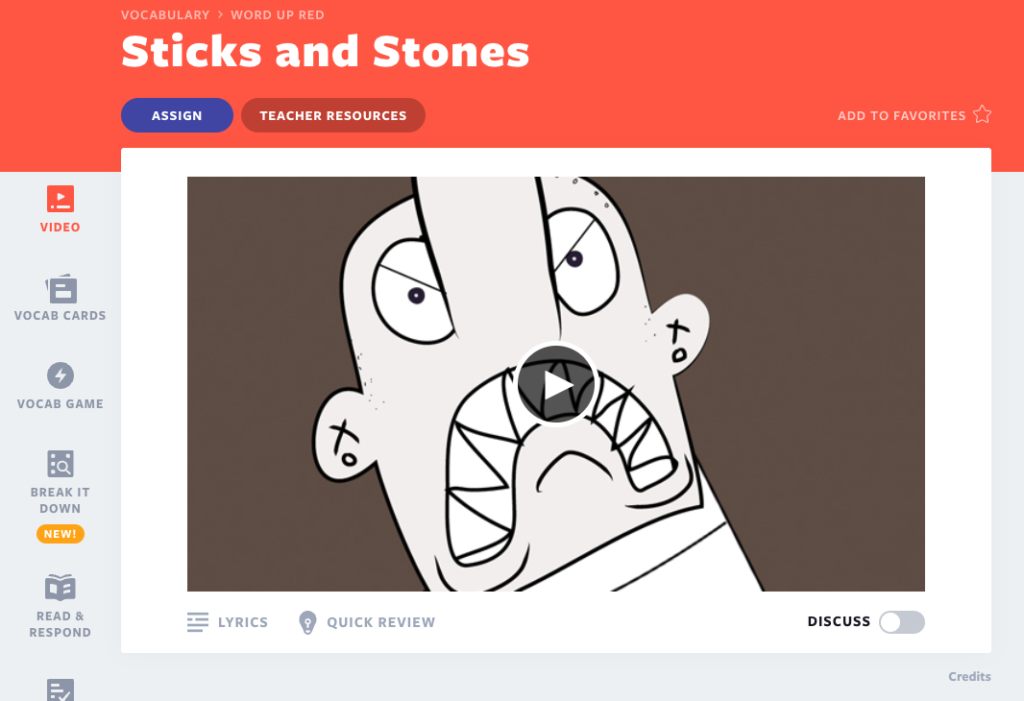 Sticks and stones anti-bullying video lesson