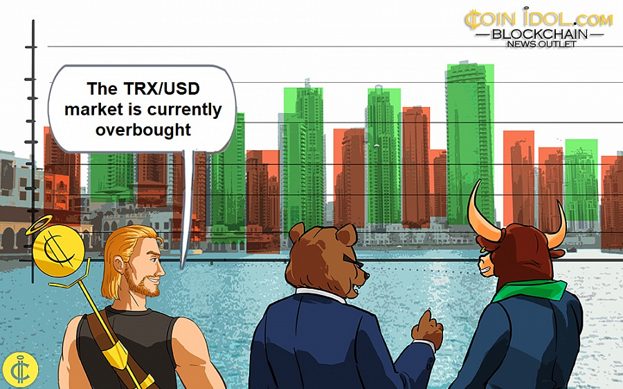 The TRX/USD market is currently overbought