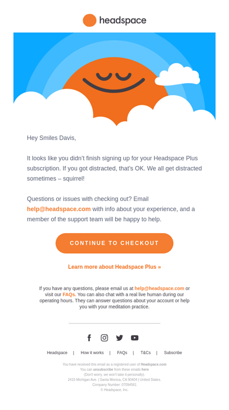 headspace newsletter