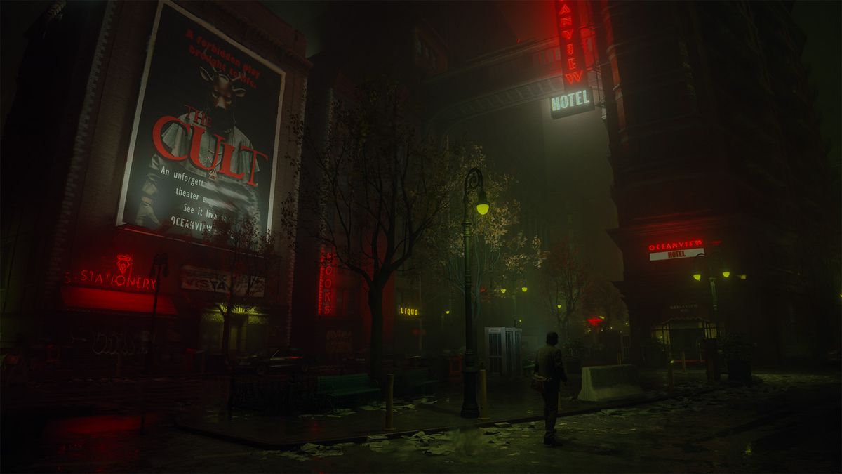 Alan Wake investigates an urban NYC stretch of The Dark Place in Alan Wake 2, in which he’s been trapped since the end of the first game