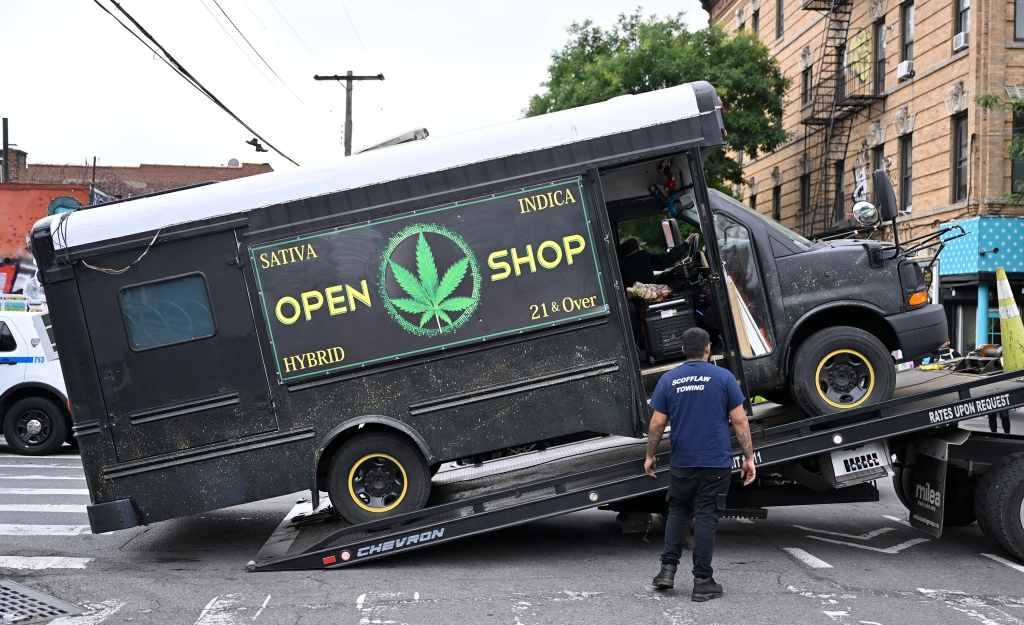A rare sight: NYC's authorities seize an unauthorized weed truck in Brooklyn back in September of 2022. The author says even stricter enforcement efforts are needed.