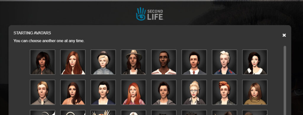 Kiezen en avatar op Second Life