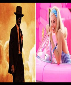 Christopher Nolan's 'Oppenheimer' (left) versus Greta Gerwig's 'Barbie', both releasing on the same day, July 21, 2023.