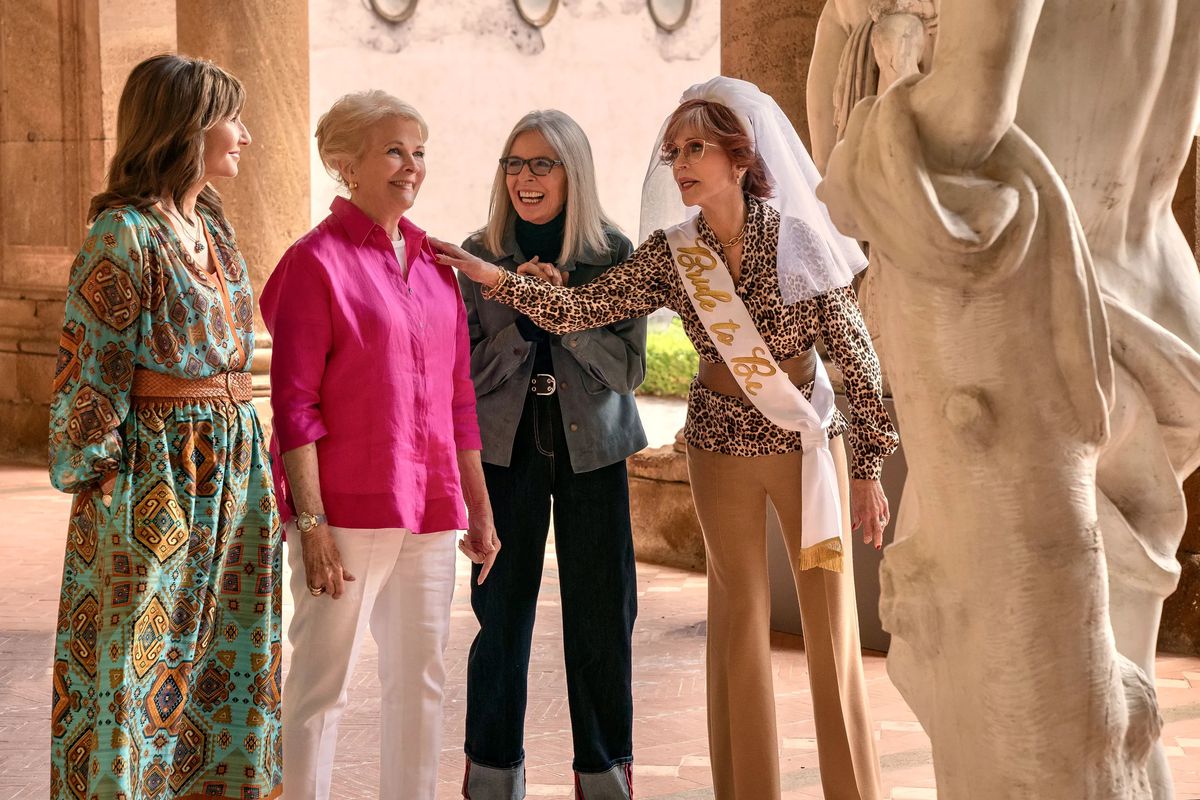 (LR) Mary Steenburgen, Candice Bergen, Diane Keaton en Jane Fonda in Book Club: The Next Chapter.