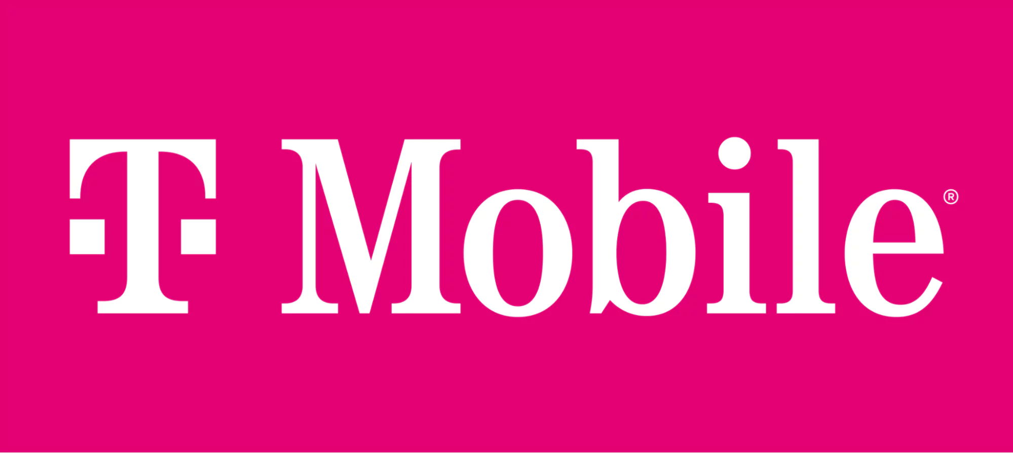 Beyaz metinli macenta T-Mobile logosu