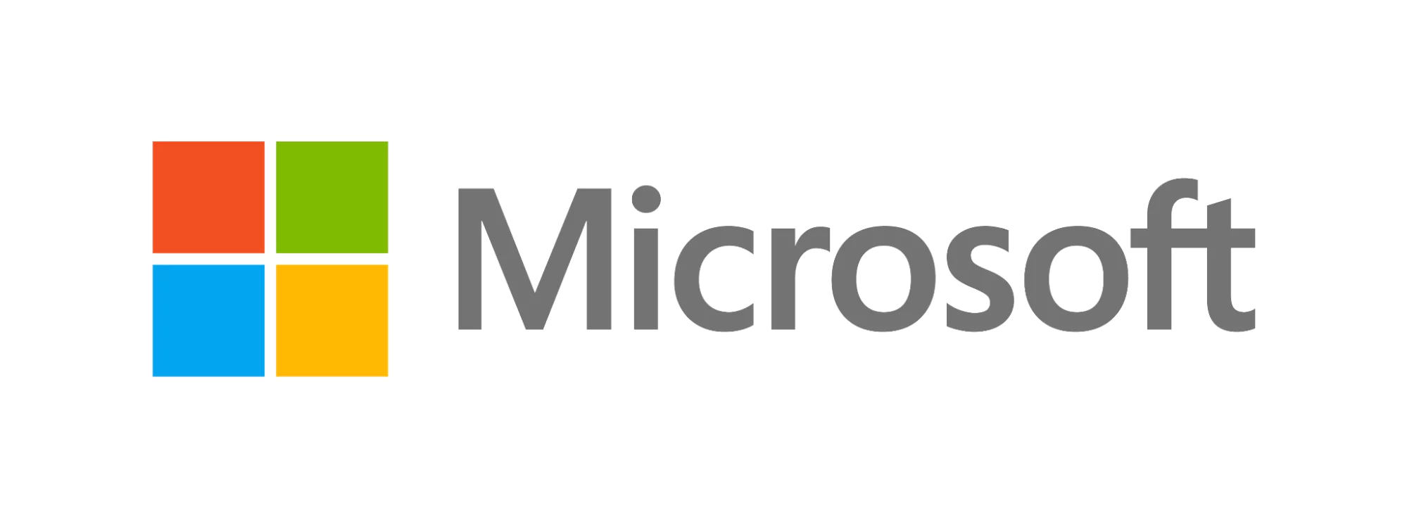 Microsoft-logotyp, ett färgat fönster med fyra rutor i blått, grönt, gult och rött