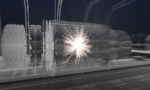 Artistieke impressie van een deeltjesbotsing bij de Future Circular Collider