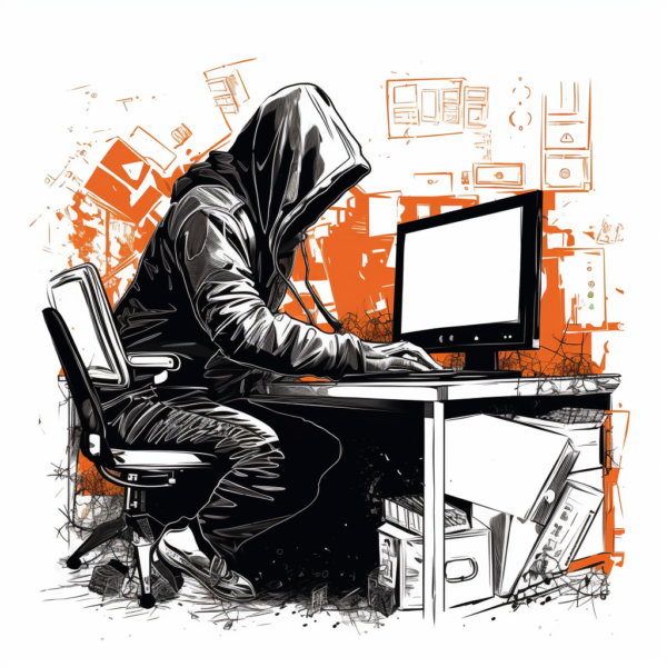 Hacker op een computer