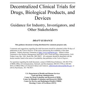 Decentralized Clinical Trials