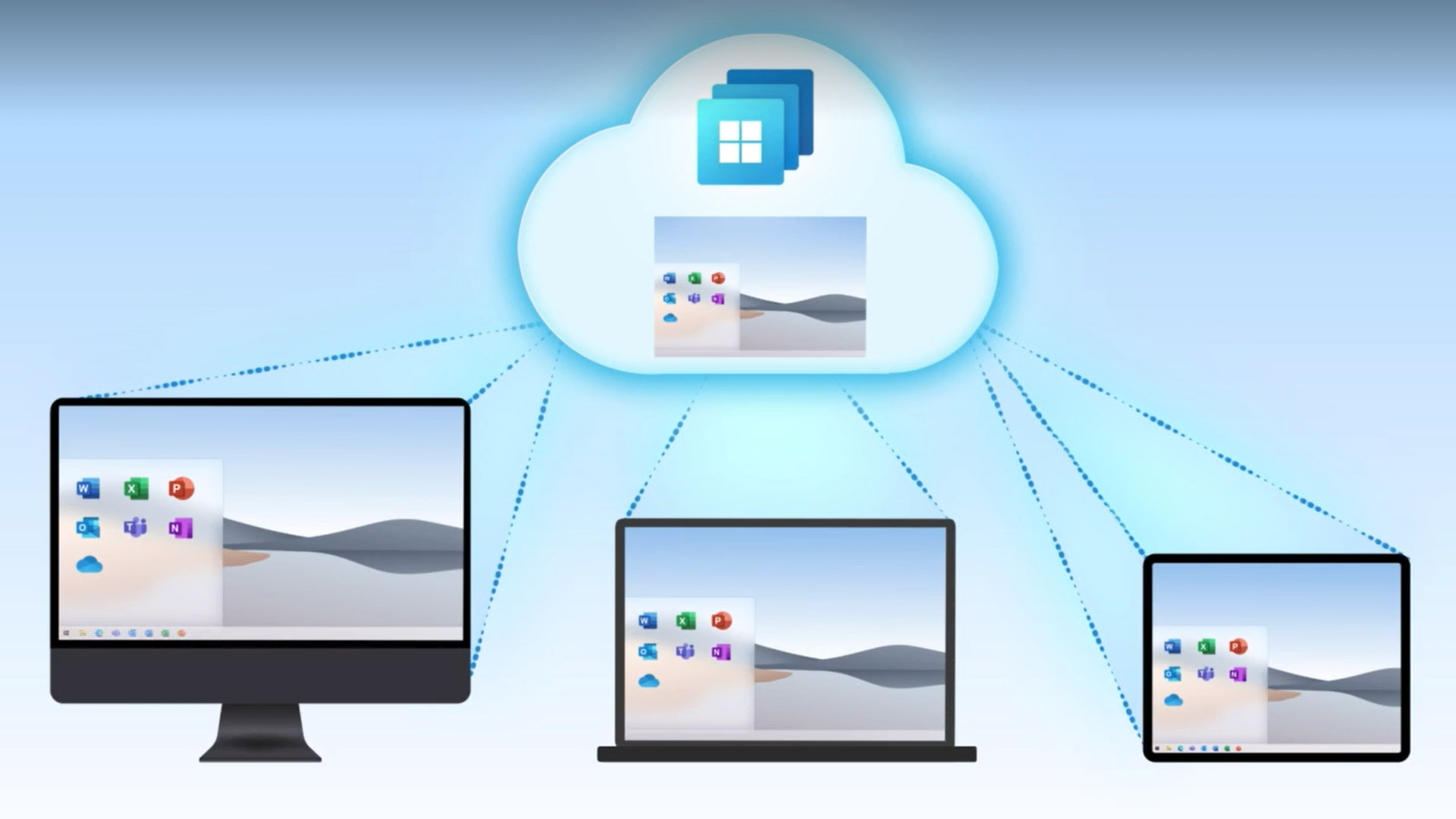 Ilustração de nuvem do Windows 365