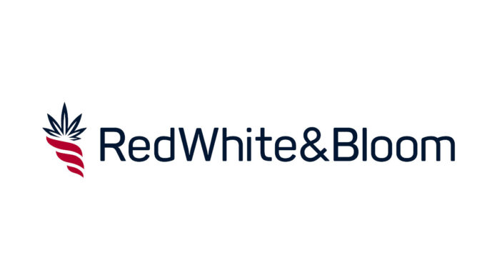 Logotipo rojo, blanco y flor
