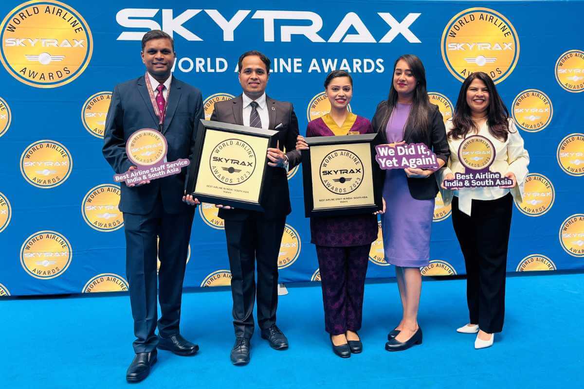 Vistara, Dünya Havayolu Ödülleri'nde Üst Üste Üçüncü Yılda Hindistan ve Güney Asya'nın En İyi Havayolu Seçildi